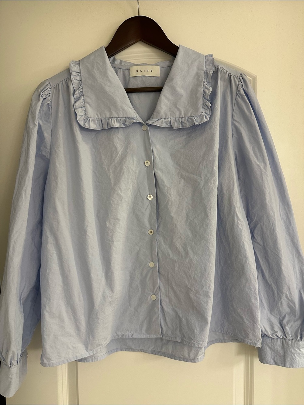 OLIVE CLOTHING Leah Frill Neck Blouse - Picture 3 of 6